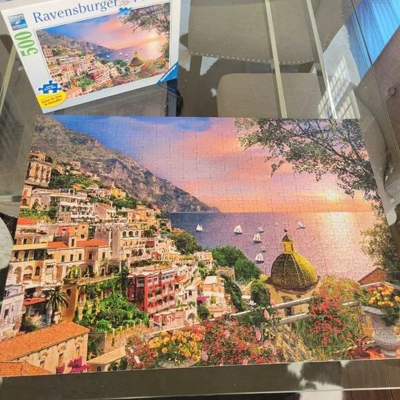 RAVENSBURGER Mediterranean Coastal Sunset 500 piece puzzle - Picture 4 of 4
